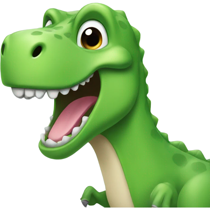 happy green dino emoji