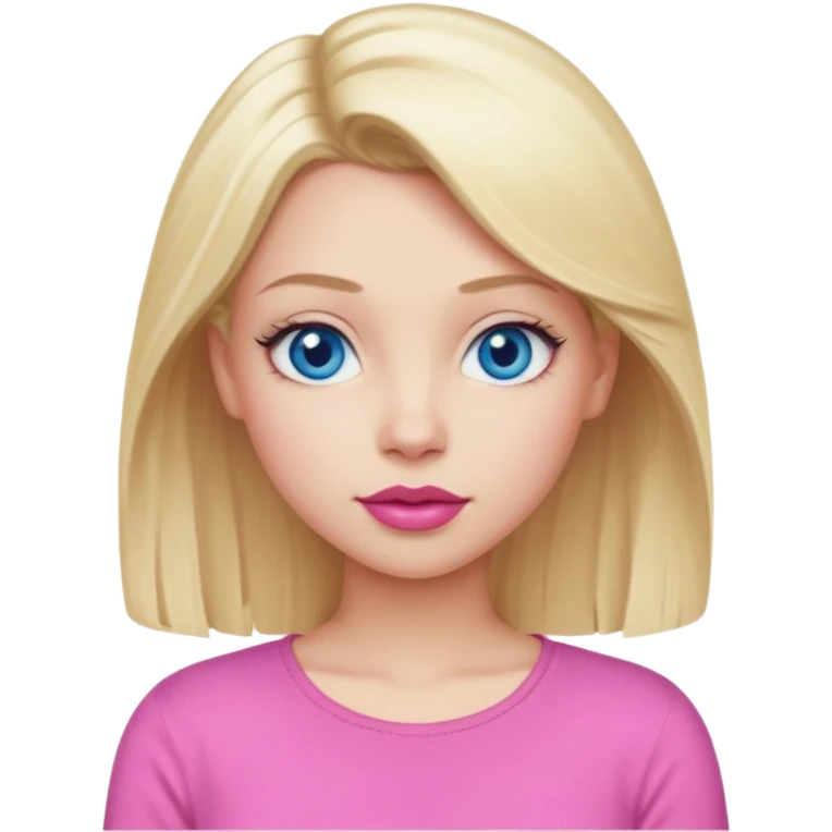 blonde girl blue eyes big pink lips bimbo pink top diva emoji