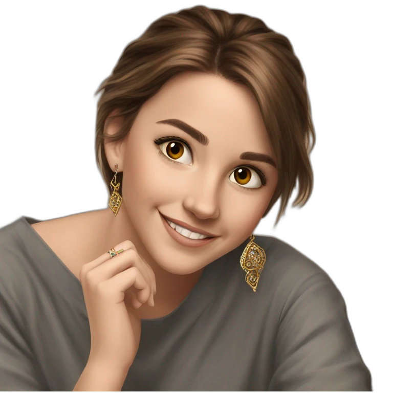 smiling girl with traditional jewelry emoji