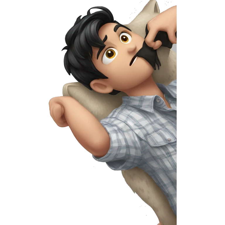 boy with cat on shoulder emoji