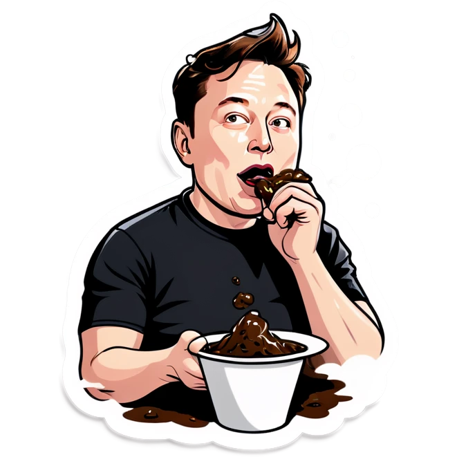 Elon musk eating poop emoji