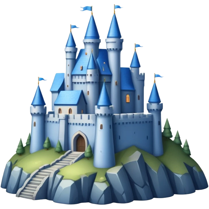 blue castle on the mountain emoji