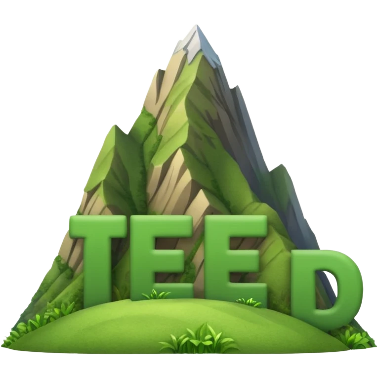 make me a emoji that has the name ted writen inside of a mountain range in new zealand and have the words nz writen under neath make it simplistic and make the mountains grassy mountains and write nz under it all emoji
