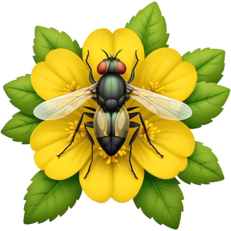 
fly on flower emoji