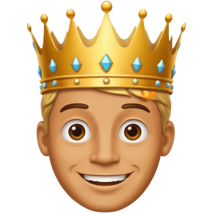Catoon men king face emoji