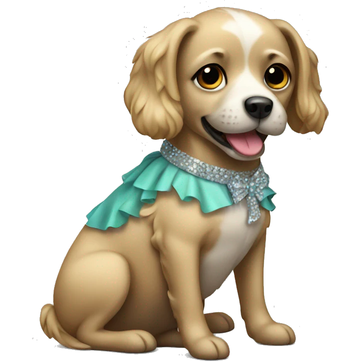 Dog with a party dress emoji