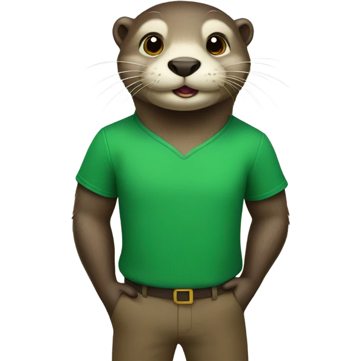 Otter wearing a green shirt emoji