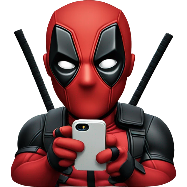  Deadpool looking at phone emoji