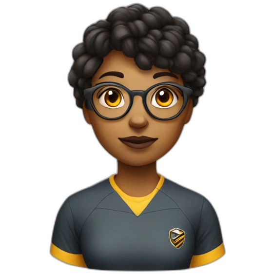 a strong girl with round glasses, working with bees and playing rugby emoji