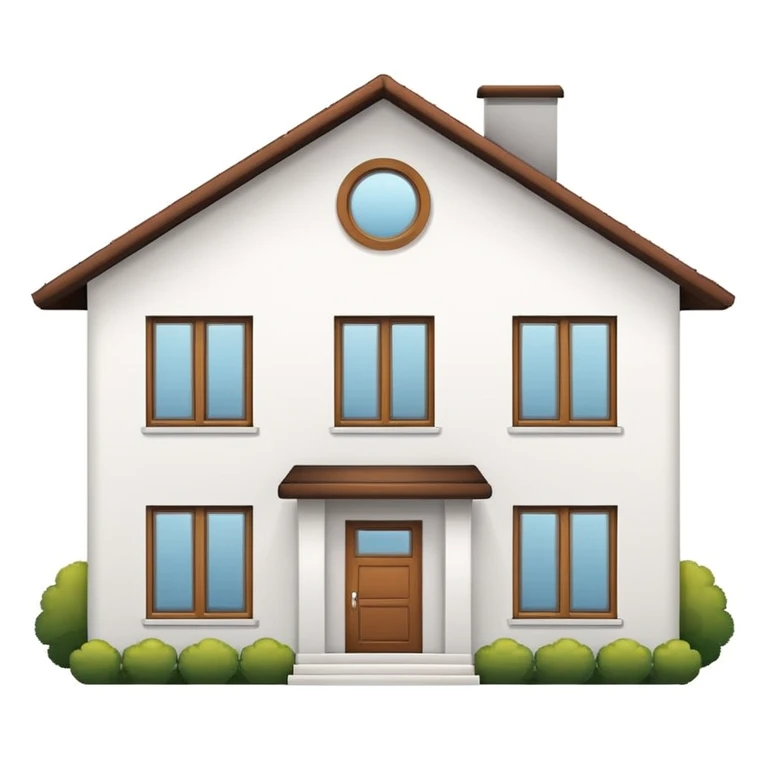 shared house minimalistic on white background, fullly filled emoji