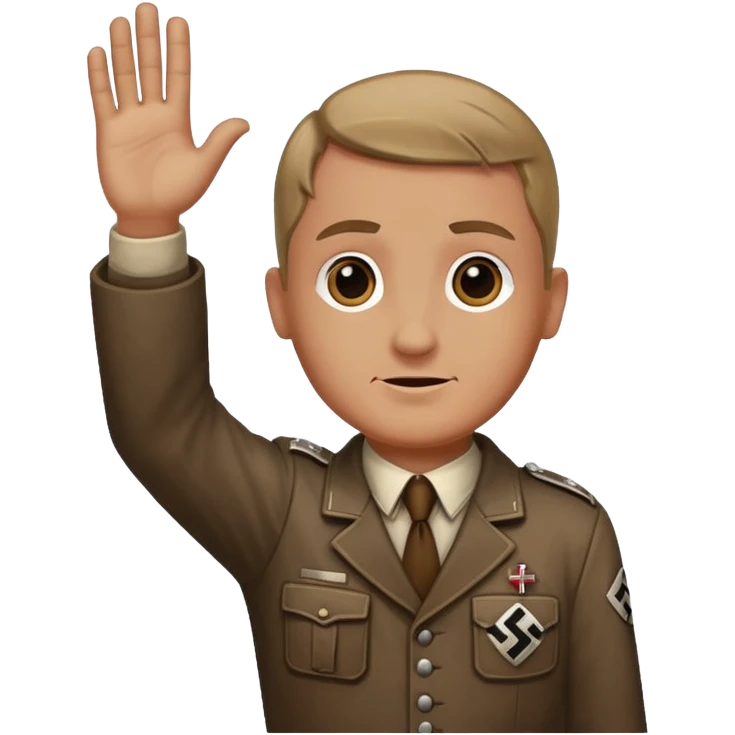 Nazi salut with nazi cross emoji