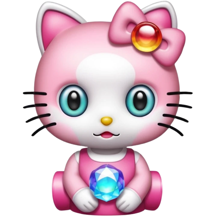 Hello Kitty using psychedelics emoji