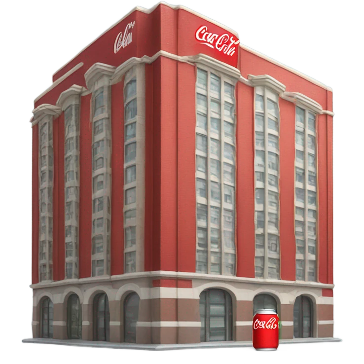 Edificio con una tapa de cocacola emoji