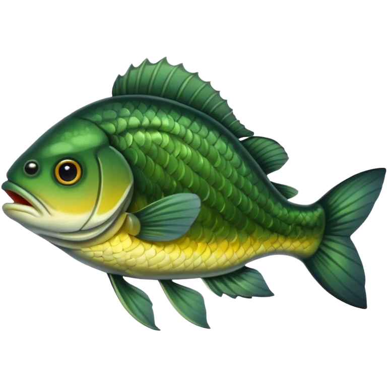 Dark green river fish perch emoji