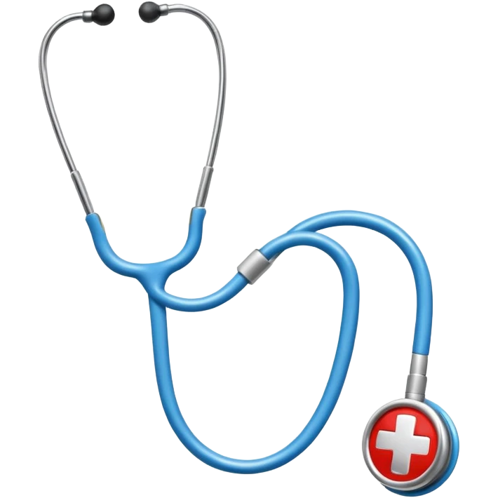 generate a stethoscope background free icon, with the best quality possible, include the blue color, and make it look like a ios icon ( not realistic) emoji