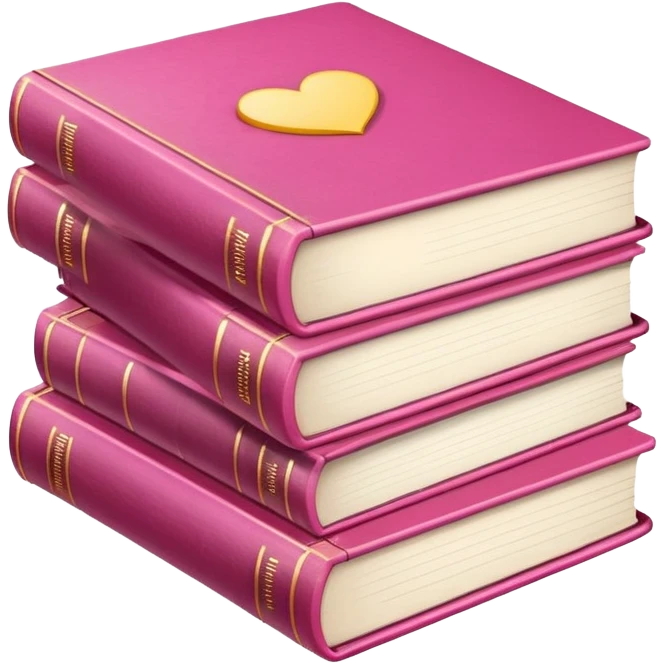 stack of pink books emoji