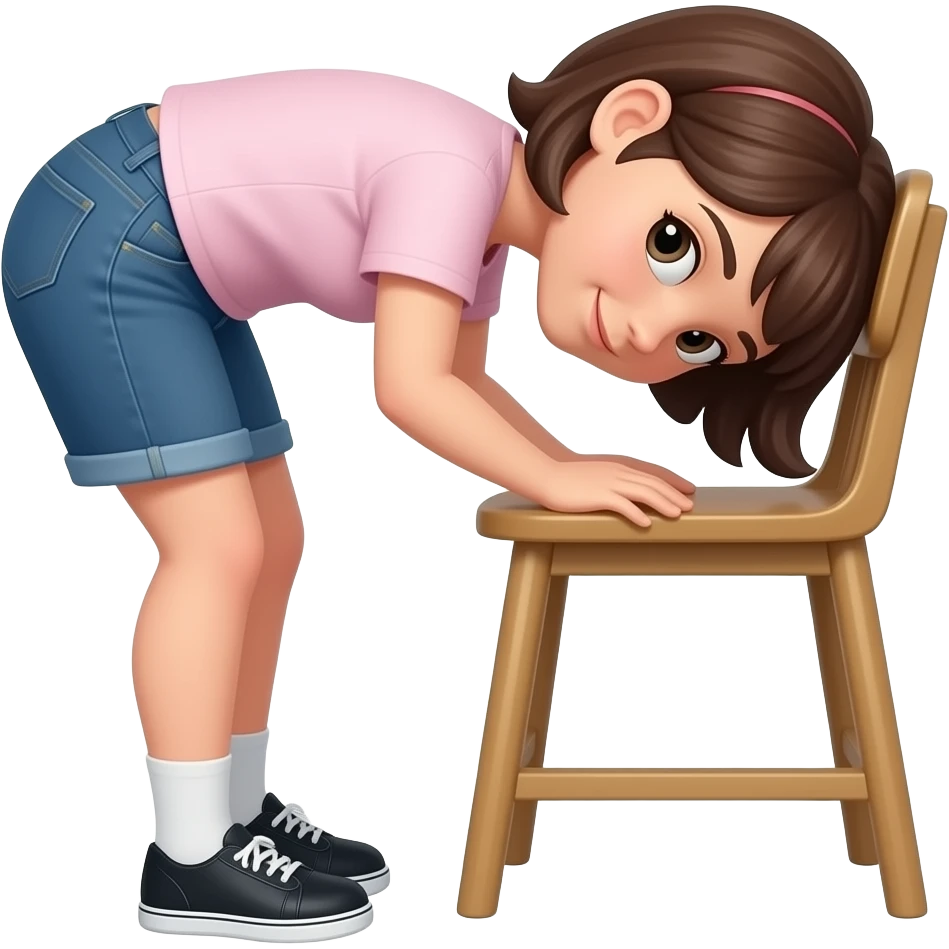 girl bent over chair emoji