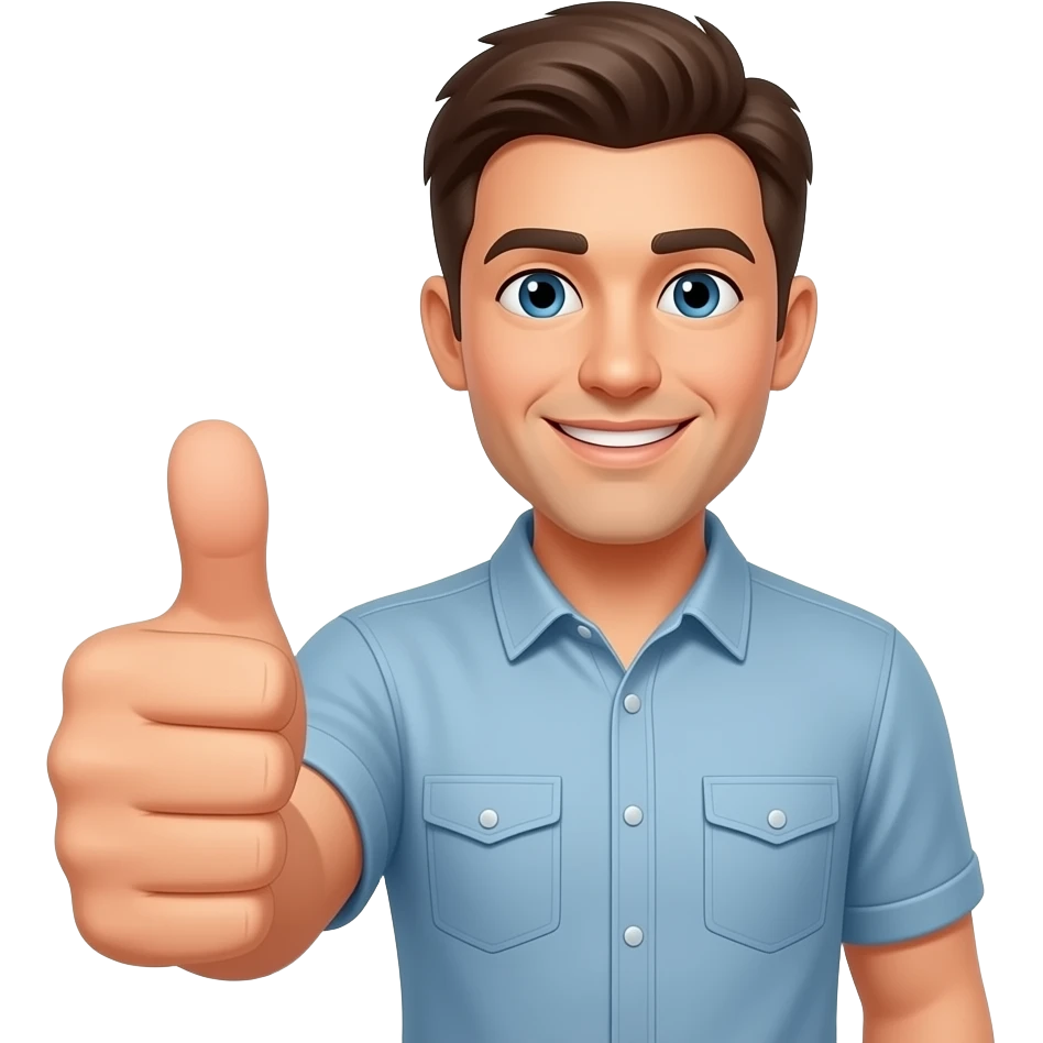 A man thumb up and say “good” emoji