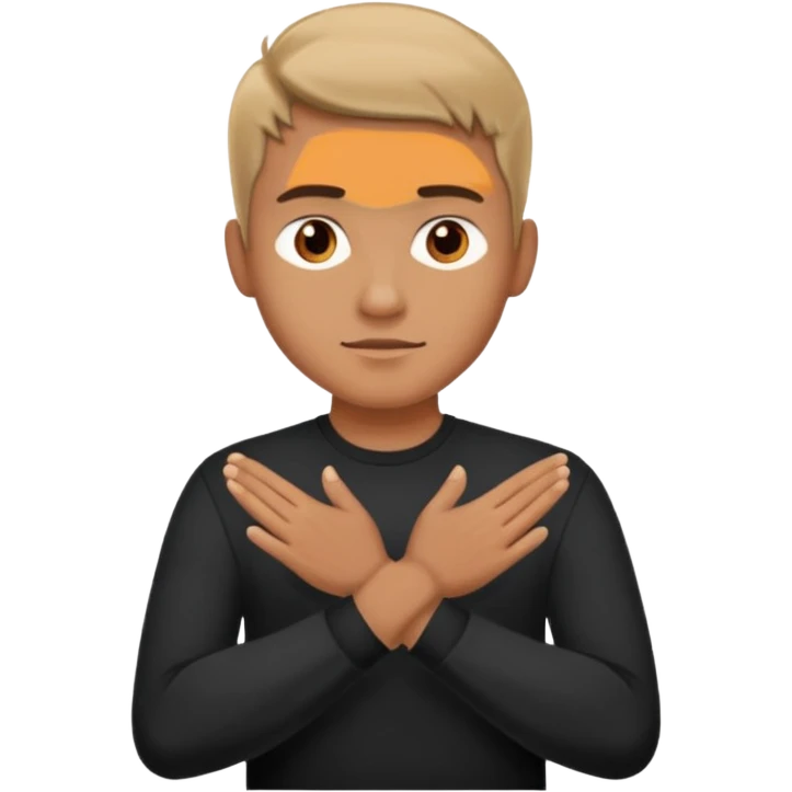 decision gesture Man cross hands emoji