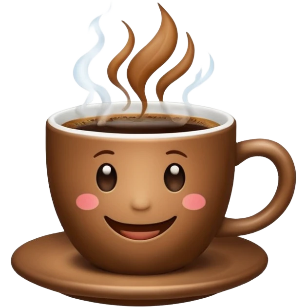 a cute cup of coffee with a smile emoji
