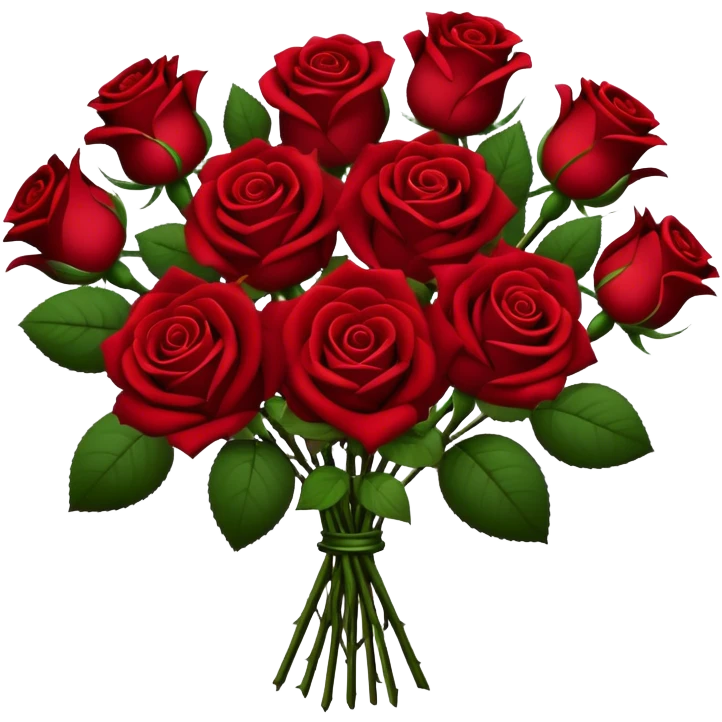 Bouquet of dark red roses emoji