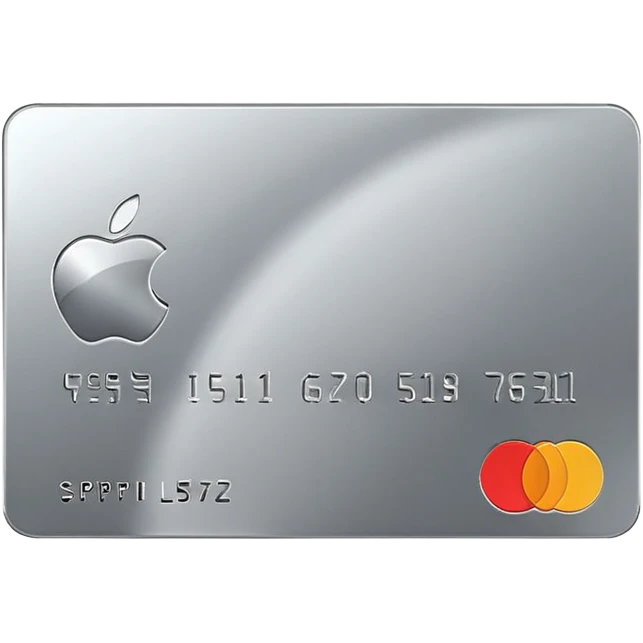 Shiny silver Apple credit card emoji
