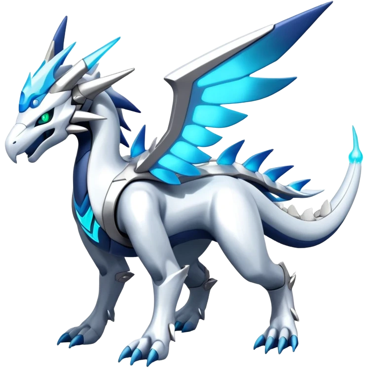 Modern Futuristic Kyurem-reshiram-dialga-Suicune-hybrid, full body emoji