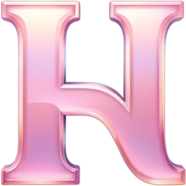 Iridescent pastel pink elegant Font setting icon with letter H emoji