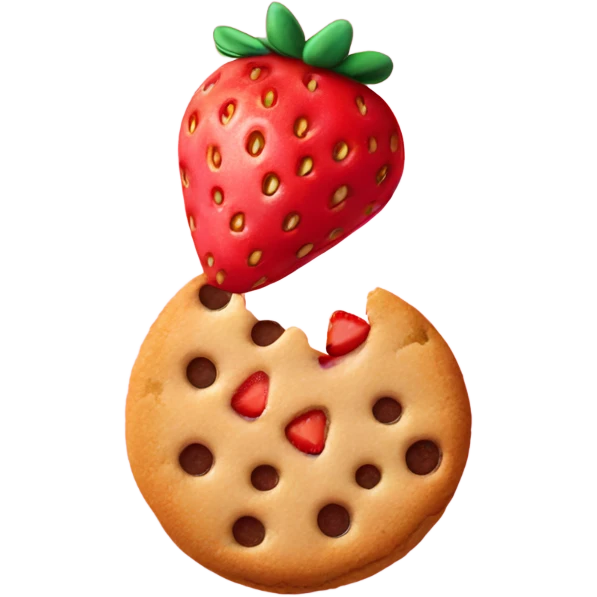 strawberry cookie emoji