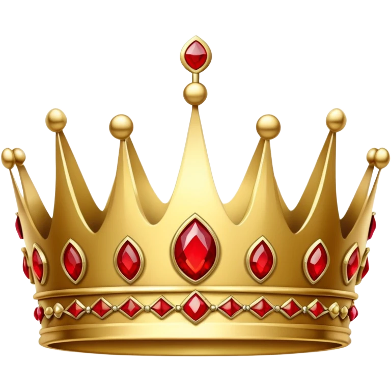 classic gold crown with red jewels emoji
