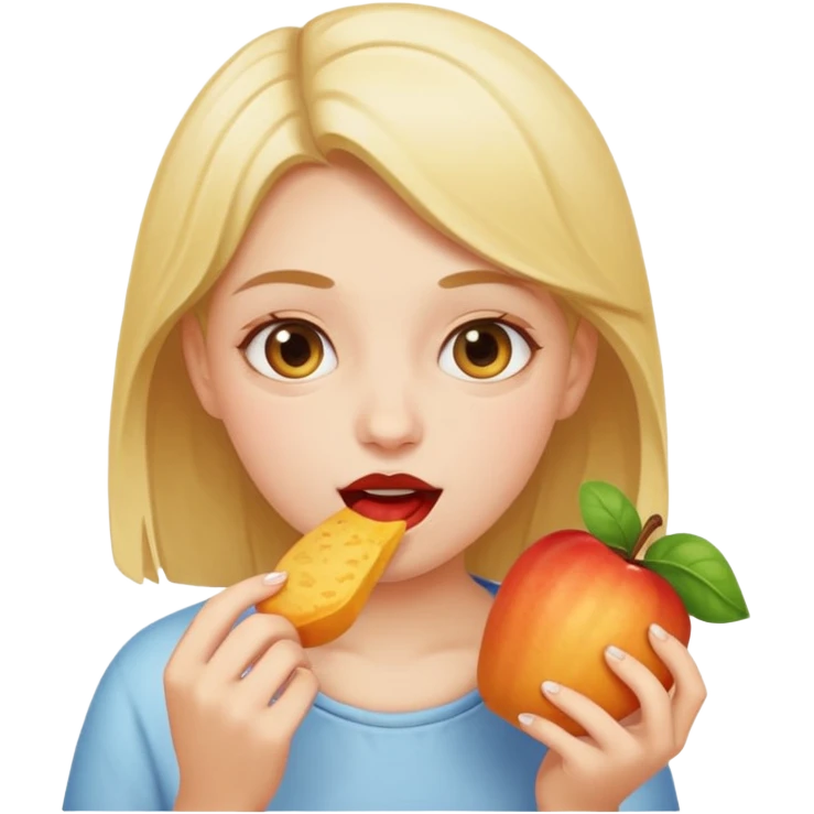 Girl eating  emoji