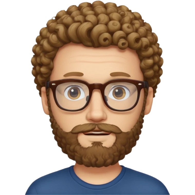 white man with glasses and curly beard emoji