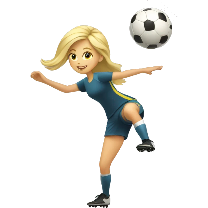 blond woman doing soccer tricks emoji