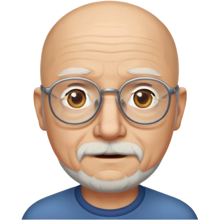 old bald man with short beard and glasses emoji