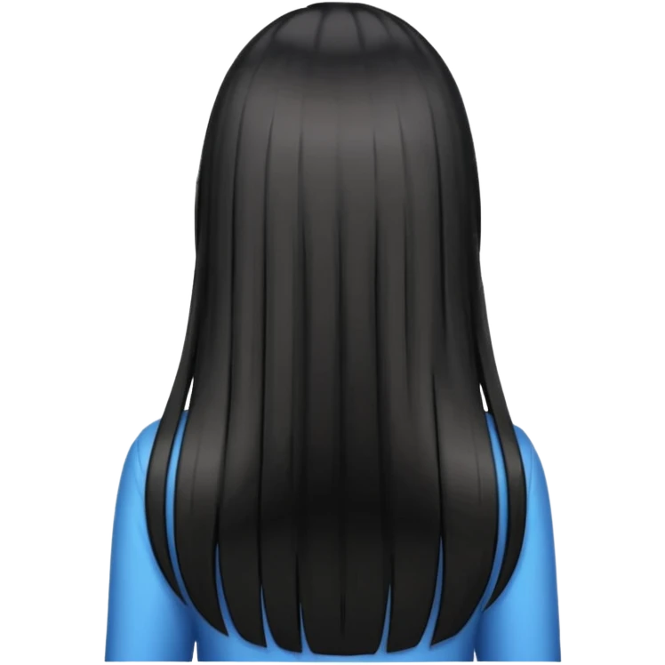 back view, long straight black hair emoji