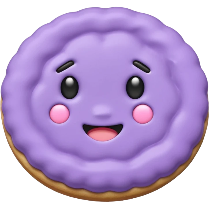realistic a pastel purple cookie with soft crumbly texture emoji