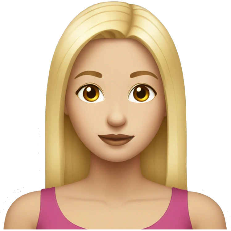 Two girls, blonde, straight hair, beautiful face  emoji
