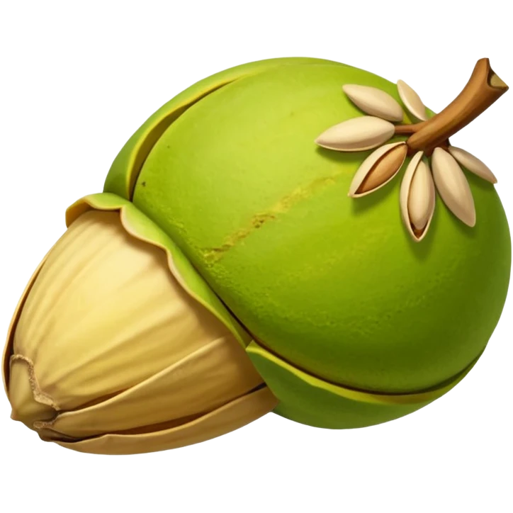 pistachio with shall green nut yellow shall emoji