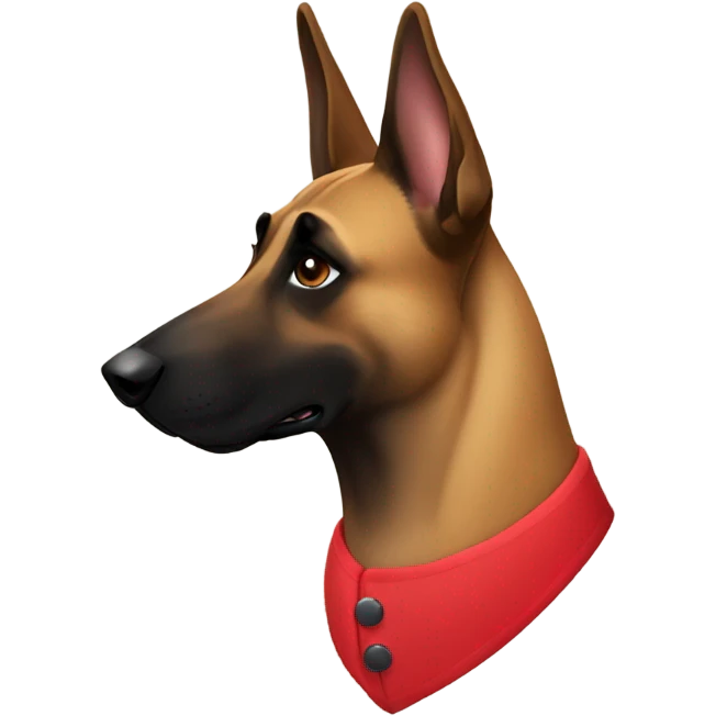 Malinois wearing red vest  emoji