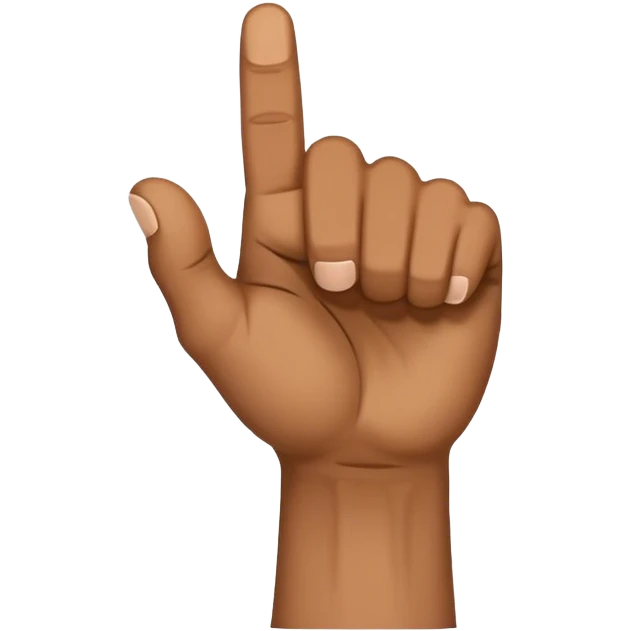 There is a hand, this hand is in the shape of a fist and the thumb, index finger and middle finger are visible between the fist. emoji