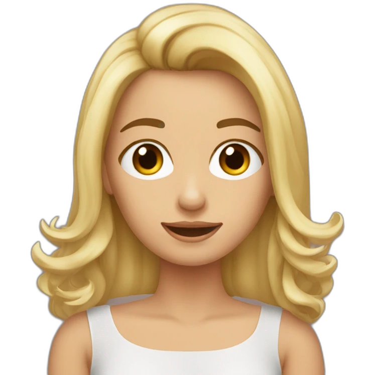Peluquera rubia cortando el pelo emoji