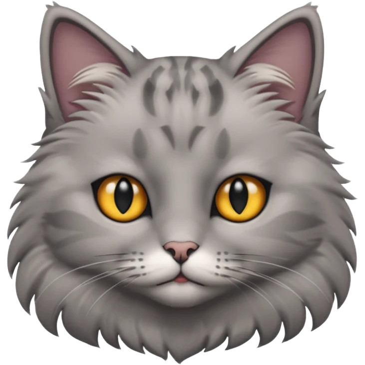Grey cat with black eyes  emoji
