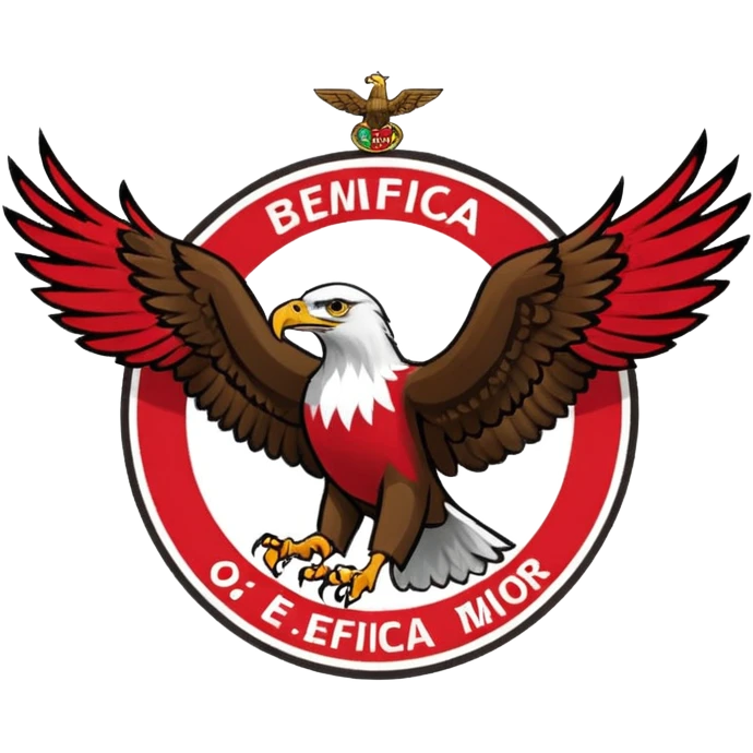 um banner a dizer "O Benfica é o maior", algures com o simbolo do Benfica: a águia emoji