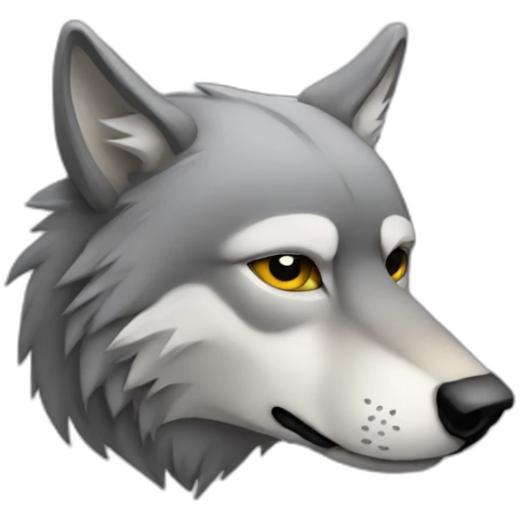 Lonely wolf depressed emoji