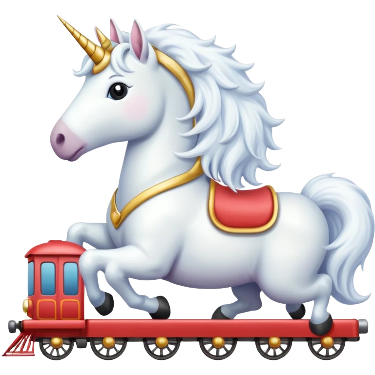 A unicorn on a train emoji