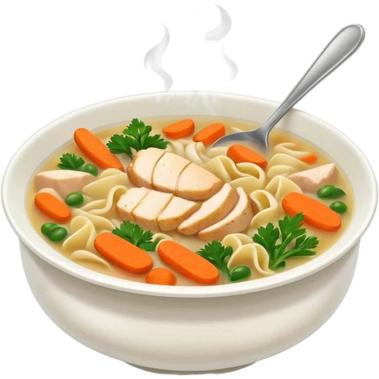 Plato de caldo de pollo  emoji