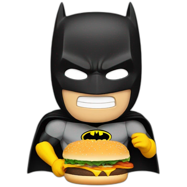 Batman qui mange un burger emoji