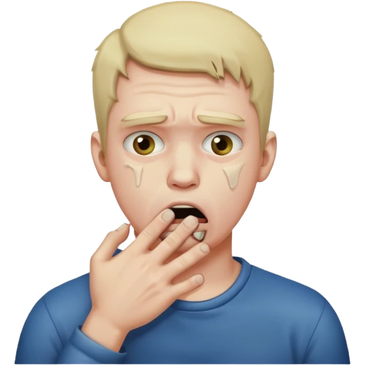 A guy choking himself emoji