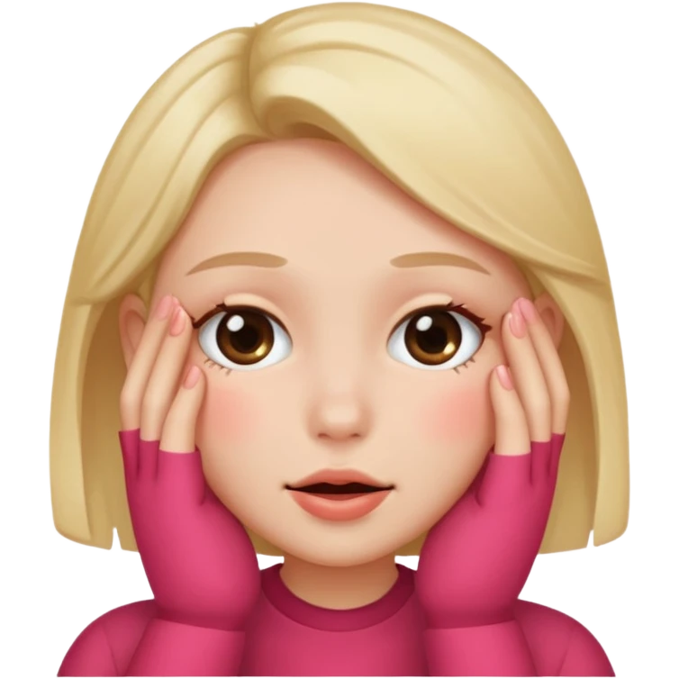 blushing with fingers emoji