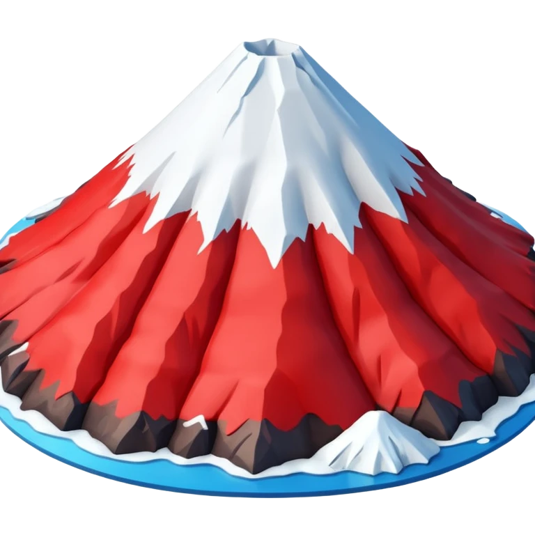 Create a 3D Mount Fuji with red color. There must be no clouds on top. emoji